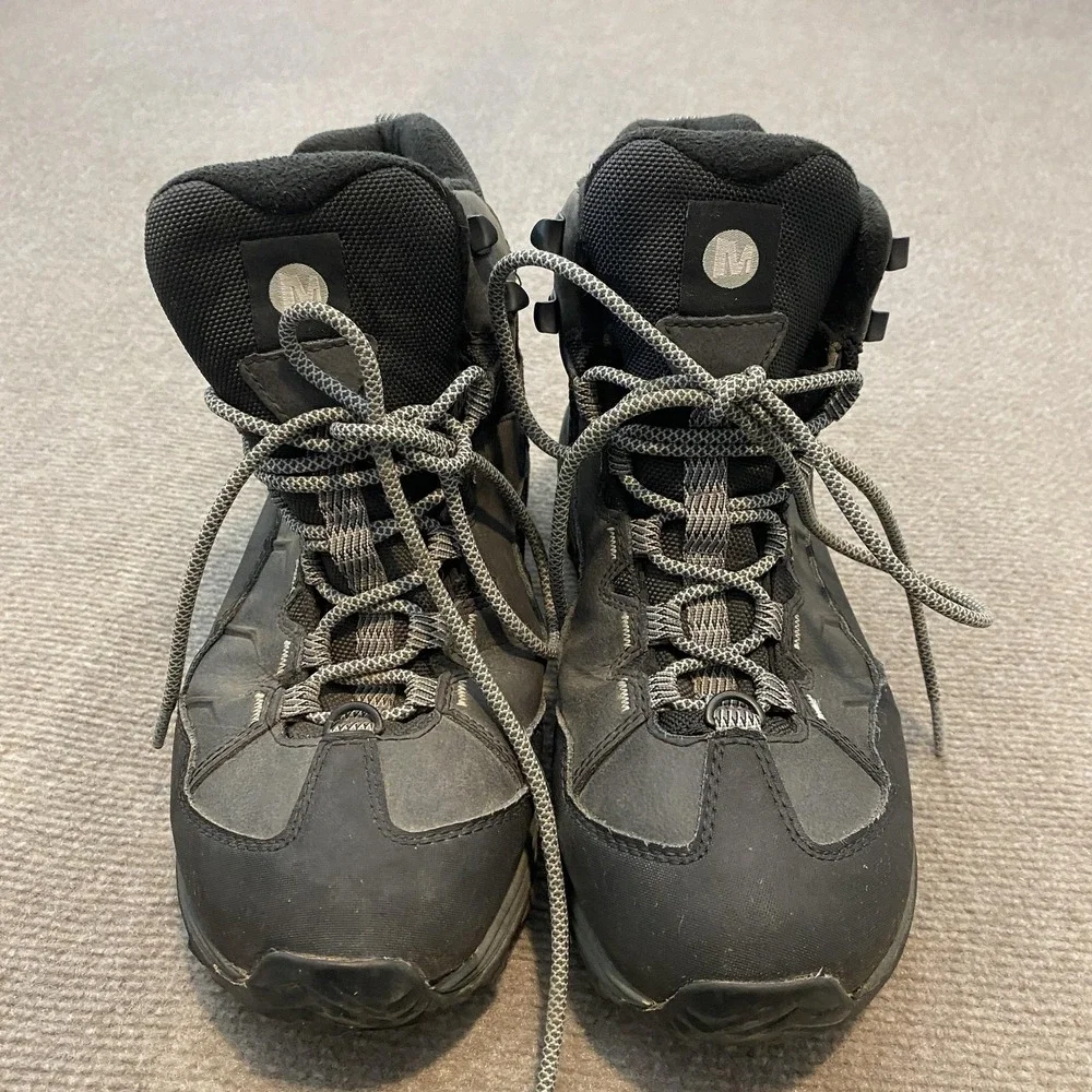 Merrell Snow Boots Mens Size 9 Black Insulated Lace Up Winter Hiking‎ J16467Z